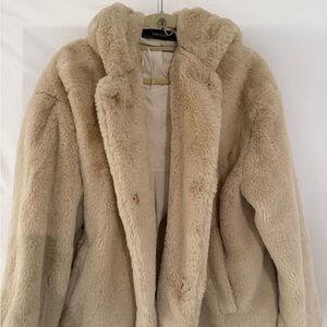 Zara Women's Tan Teddy Jacket